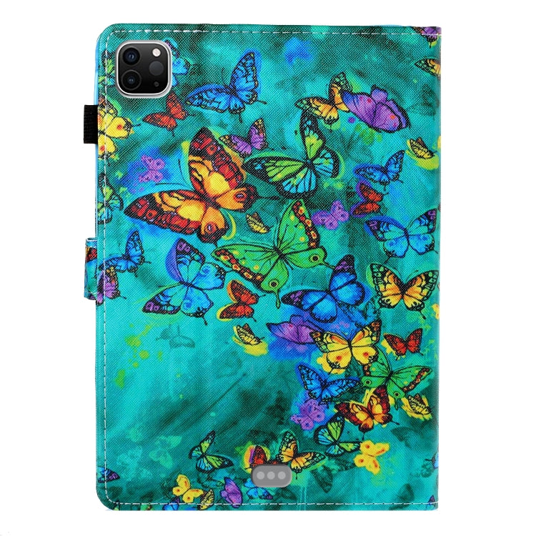 For iPad Pro 11 2024 Coloured Drawing Stitching Smart Leather Tablet Case(Green Butterfly) - free shipping - PMC TechLife - Order now!
