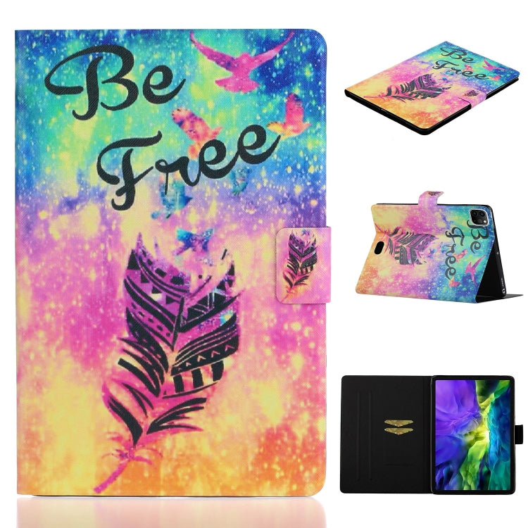 For iPad Pro 11 2024 Voltage Coloured Drawing Smart Leather Tablet Case(Feather) - iPad Pro 11 2024 Cases by PMC TechLife | Online Shopping South Africa | PMC TechLife | Buy Now Pay Later Mobicred
