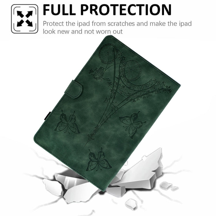 For iPad Pro 11 2024 Tower Embossed Leather Smart Tablet Case(Green) - iPad Pro 11 2024 Cases by PMC TechLife | Online Shopping South Africa | PMC TechLife | Buy Now Pay Later Mobicred