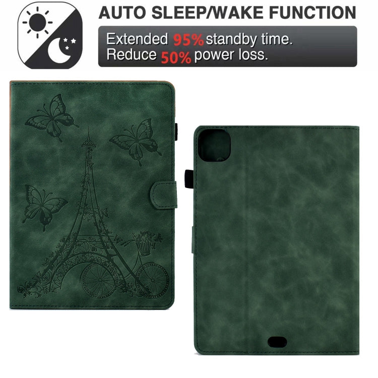 For iPad Pro 11 2024 Tower Embossed Leather Smart Tablet Case(Green) - iPad Pro 11 2024 Cases by PMC Jewellery | Online Shopping South Africa | PMC Jewellery | Buy Now Pay Later Mobicred