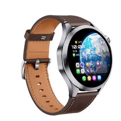 WS-26 1.52 inch IP67 Sport Smart Watch Support Bluetooth Call / Sleep / Blood Oxygen / Heart Rate / Blood Pressure Health Monitor, Leather Strap(Silver) - Smart Watches by PMC Jewellery | Online Shopping South Africa | PMC Jewellery | Buy Now Pay Later Mobicred