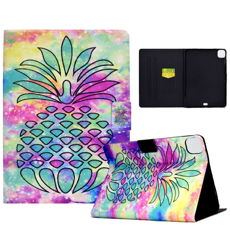 For iPad Pro 11 2024 Colored Drawing Smart Leather Tablet Case(Colored Pineapple) - iPad Pro 11 2024 Cases by PMC Jewellery | Online Shopping South Africa | PMC Jewellery | Buy Now Pay Later Mobicred