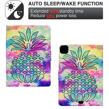 For iPad Pro 11 2024 Colored Drawing Smart Leather Tablet Case(Colored Pineapple) - iPad Pro 11 2024 Cases by PMC Jewellery | Online Shopping South Africa | PMC Jewellery | Buy Now Pay Later Mobicred