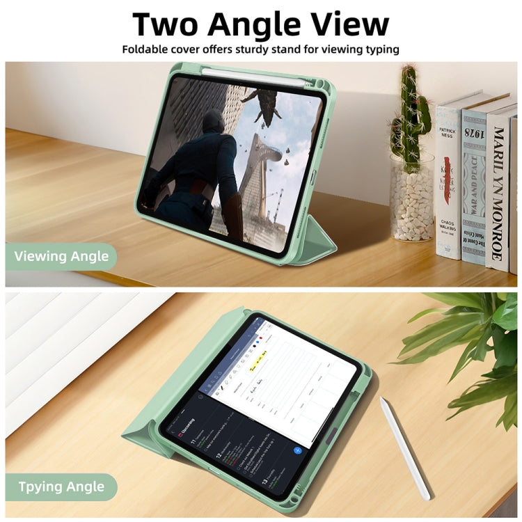 For iPad Pro 11 2024 3-fold TPU Smart Leather Tablet Case with Pen Slot(Green) - iPad Pro 11 2024 Cases by PMC Jewellery | Online Shopping South Africa | PMC Jewellery | Buy Now Pay Later Mobicred