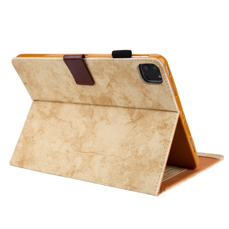 For iPad Pro 11 2024 Cloth Texture Leather Tablet Case(Yellow) - iPad Pro 11 2024 Cases by PMC TechLife | Online Shopping South Africa | PMC TechLife | Buy Now Pay Later Mobicred