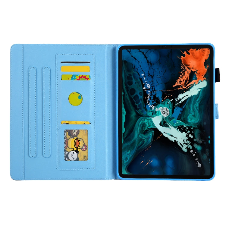 For iPad Pro 11 2024 Colored Drawing Leather Smart Tablet Case(Red Flower Blue Butterfly) - iPad Pro 11 2024 Cases by PMC TechLife | Online Shopping South Africa | PMC TechLife | Buy Now Pay Later Mobicred