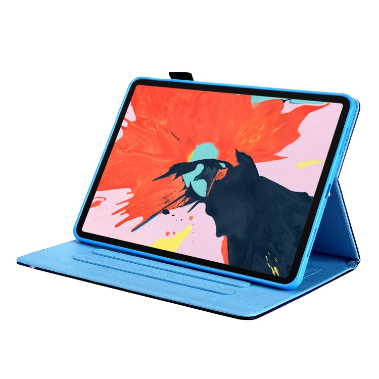 For iPad Pro 11 2024 Colored Drawing Leather Smart Tablet Case(Red Flower Blue Butterfly) - iPad Pro 11 2024 Cases by PMC TechLife | Online Shopping South Africa | PMC TechLife | Buy Now Pay Later Mobicred