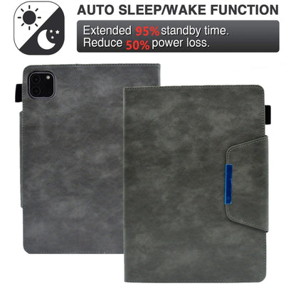 For iPad Pro 11 2024 Suede Cross Texture Magnetic Clasp Leather Smart Tablet Case(Grey) - iPad Pro 11 2024 Cases by PMC Jewellery | Online Shopping South Africa | PMC Jewellery | Buy Now Pay Later Mobicred