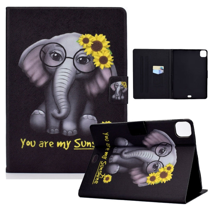 For iPad Pro 11 2024 Voltage Colored Drawing Smart Leather Tablet Case(Flower Elephant) - iPad Pro 11 2024 Cases by PMC Jewellery | Online Shopping South Africa | PMC Jewellery | Buy Now Pay Later Mobicred