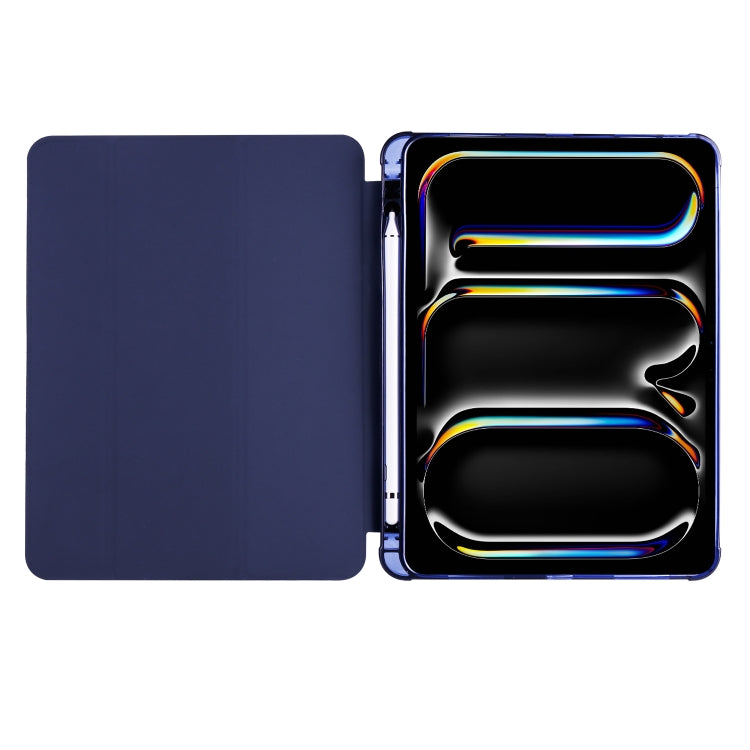 For iPad Pro 13 2024 3-fold TPU Leather Smart Tablet Case with Pen Slot(Dark Blue) - iPad Pro 13 2024 Cases by PMC Jewellery | Online Shopping South Africa | PMC Jewellery | Buy Now Pay Later Mobicred