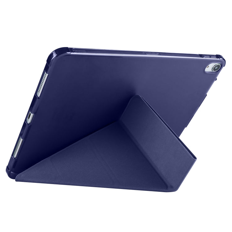 For iPad Pro 13 2024 Multi-folding TPU Leather Smart Tablet Case with Pen Slot(Dark Blue) - iPad Pro 13 2024 Cases by PMC Jewellery | Online Shopping South Africa | PMC Jewellery | Buy Now Pay Later Mobicred