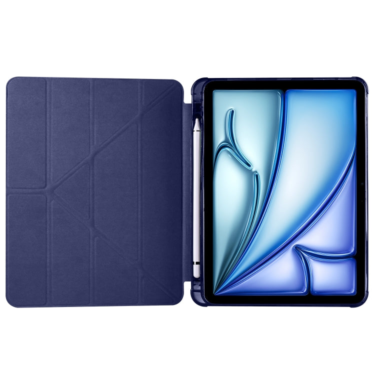 For iPad Air 11 2024 Multi-folding TPU Leather Smart Tablet Case with Pen Slot(Dark Blue) - iPad Air 11 2024 Cases by PMC Jewellery | Online Shopping South Africa | PMC Jewellery | Buy Now Pay Later Mobicred