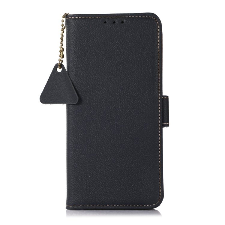 For iPhone 16 Pro Max Side-Magnetic TJ Genuine Leather RFID Phone Case(Blue) - iPhone 16 Pro Max Cases by PMC Jewellery | Online Shopping South Africa | PMC Jewellery | Buy Now Pay Later Mobicred