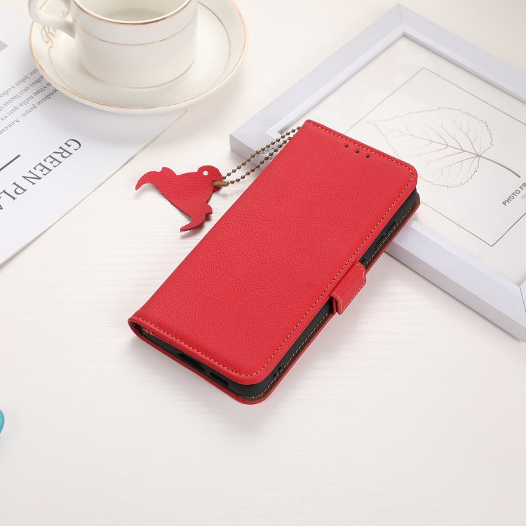 For iPhone 16 Side-Magnetic TJ Genuine Leather RFID Phone Case(Red) - iPhone 16 Cases by PMC TechLife | Online Shopping South Africa | PMC TechLife | Buy Now Pay Later Mobicred
