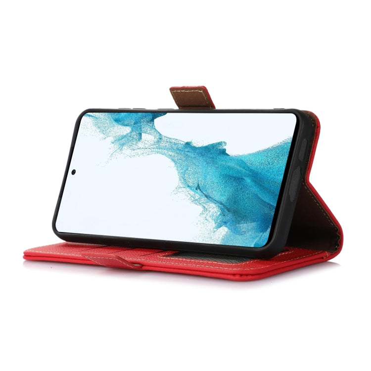 For iPhone 16 Side-Magnetic TJ Genuine Leather RFID Phone Case(Red) - iPhone 16 Cases by PMC TechLife | Online Shopping South Africa | PMC TechLife | Buy Now Pay Later Mobicred
