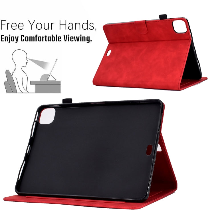 For iPad Pro 11 2024 Peony Butterfly Embossed Leather Smart Tablet Case(Red) - iPad Pro 11 2024 Cases by PMC TechLife | Online Shopping South Africa | PMC TechLife | Buy Now Pay Later Mobicred
