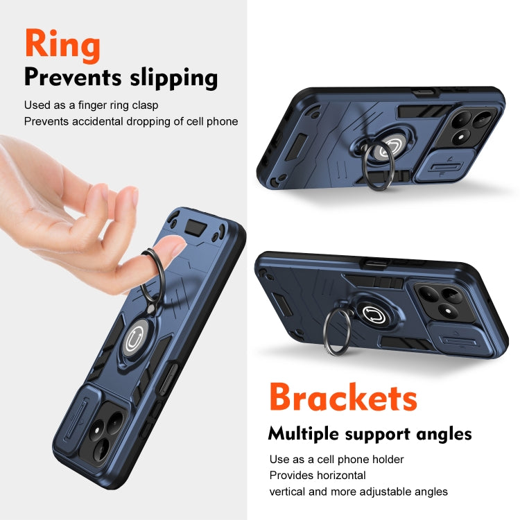 For Realme C53 / C51 / Narzo N53 Camshield Ring Holder Phone Case(Royal Blue) - Realme Cases by PMC Jewellery | Online Shopping South Africa | PMC Jewellery | Buy Now Pay Later Mobicred