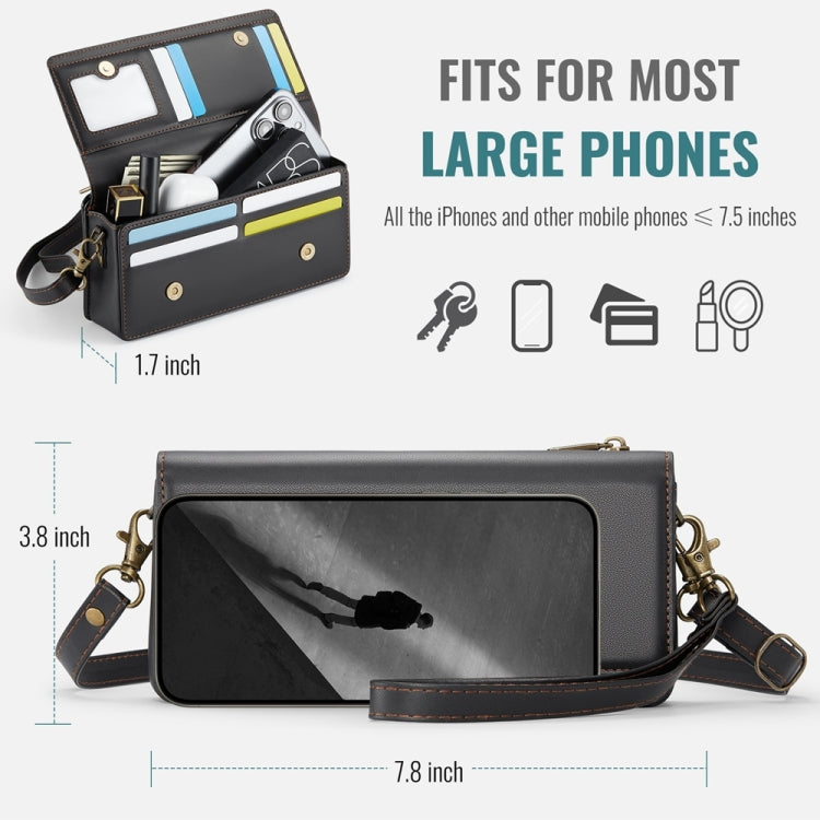 CaseMe ME30 Max Multifunctional Large-Capacity Shoulder Crossbody Phone Bag(Black) -  by CaseMe | Online Shopping South Africa | PMC Jewellery | Buy Now Pay Later Mobicred