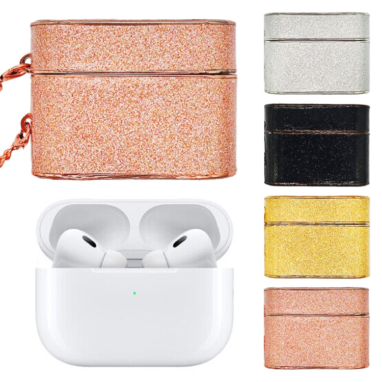 For AirPods Pro 2 Cylindrical Glitter Leather Texture Bluetooth Earphone Protective Case(Rose Gold) - For AirPods Pro 2 by PMC Jewellery | Online Shopping South Africa | PMC Jewellery | Buy Now Pay Later Mobicred