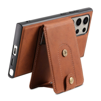 For Samsung Galaxy S24 Ultra 5G Denior D14 NK Retro Pattern MagSafe Magnetic Card Holder Leather Phone Case(Brown) - Galaxy S24 Ultra 5G Cases by Denior | Online Shopping South Africa | PMC Jewellery | Buy Now Pay Later Mobicred