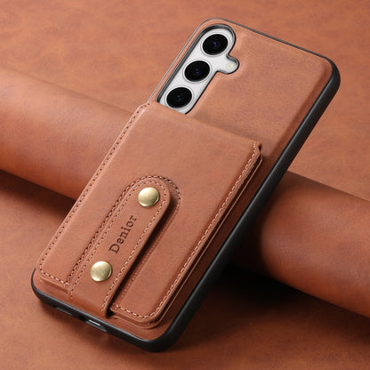 For Samsung Galaxy S24+ 5G Denior D14 NK Retro Pattern MagSafe Magnetic Card Holder Leather Phone Case(Brown) - Galaxy S24+ 5G Cases by Denior | Online Shopping South Africa | PMC Jewellery | Buy Now Pay Later Mobicred