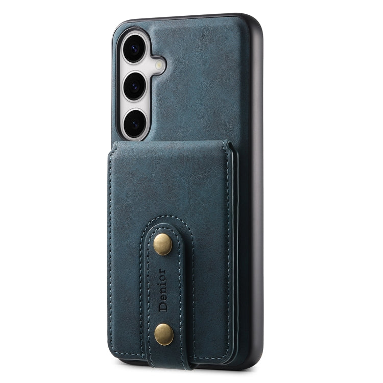 For Samsung Galaxy S24 5G Denior D14 NK Retro Pattern MagSafe Magnetic Card Holder Leather Phone Case(Blue) - Galaxy S24 5G Cases by Denior | Online Shopping South Africa | PMC Jewellery | Buy Now Pay Later Mobicred