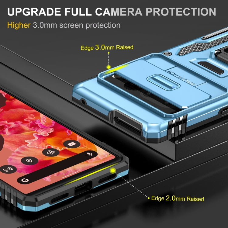 For Google Pixel 9 Pro XL 6.8 Armor PC + TPU Camera Shield Phone Case(Light Blue) - Google Cases by PMC TechLife | Online Shopping South Africa | PMC TechLife | Buy Now Pay Later Mobicred