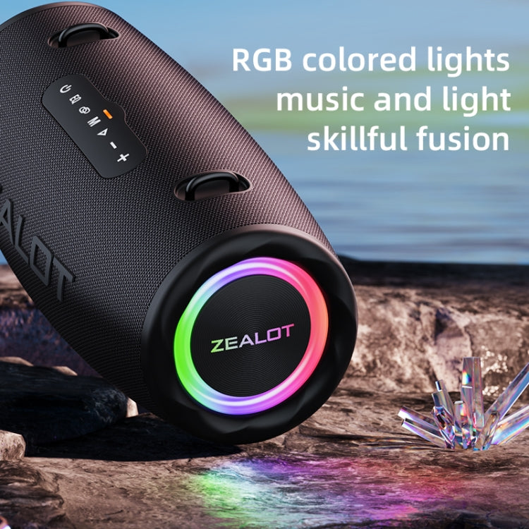 Zealot S87 80W Portable Outdoor Bluetooth Speaker with RGB Light(Grey) - Waterproof Speaker by ZEALOT | Online Shopping South Africa | PMC Jewellery | Buy Now Pay Later Mobicred