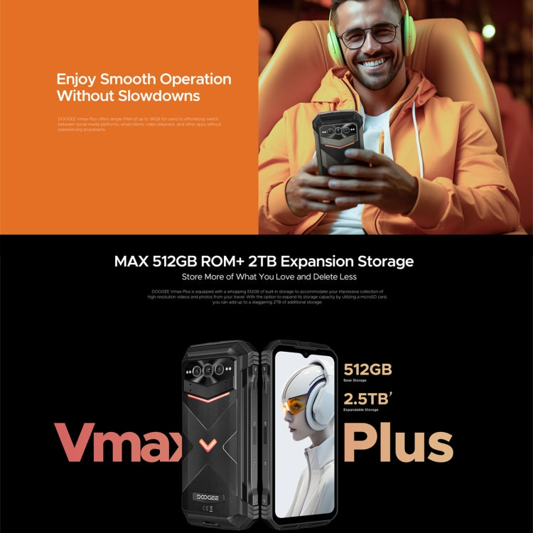 DOOGEE Vmax Plus 5G Rugged Phone, 16GB+512GB, 6.58 inch Android 14 MediaTek Dimensity 7050 Octa Core, Network: 5G, OTG, NFC(Grey) - DOOGEE by DOOGEE | Online Shopping South Africa | PMC Jewellery | Buy Now Pay Later Mobicred