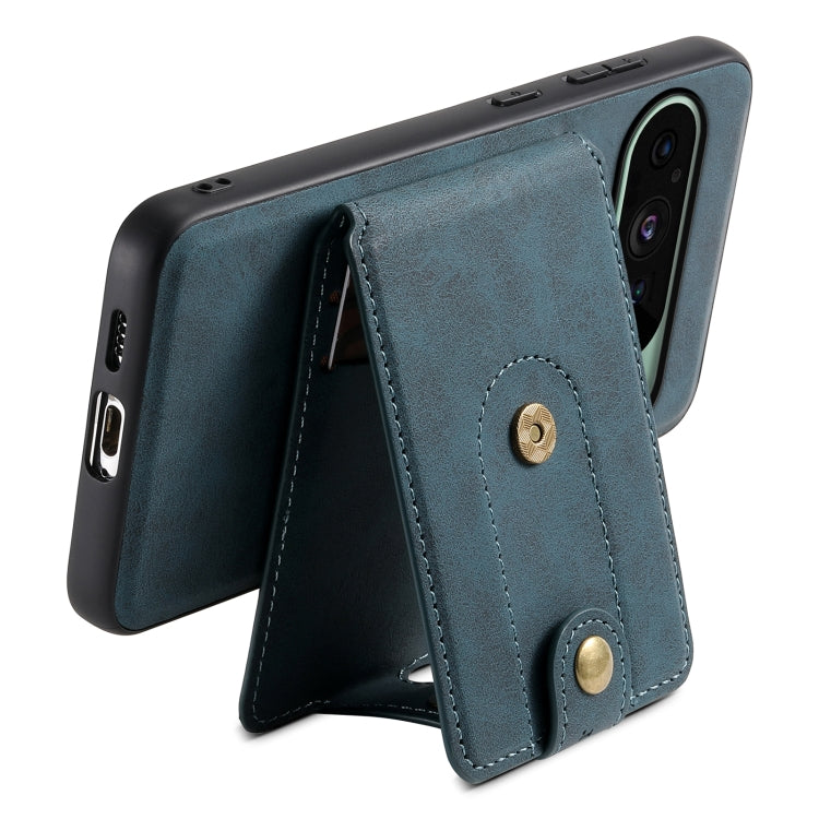 For Google Pixel 9 Denior D14 NK Retro Pattern MagSafe Magnetic Card Holder Leather Phone Case(Blue) - free shipping - PMC TechLife - Order now!