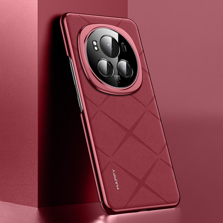 For Honor Magic6 Pro Plain Leather PC Phone Case(Wine Red) - Honor Cases by PMC Jewellery | Online Shopping South Africa | PMC Jewellery | Buy Now Pay Later Mobicred