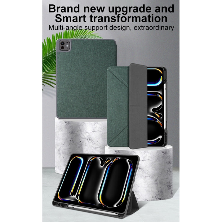 For iPad Pro 11 2024 Mutural Multi-fold Smart Leather Tablet Case(Grey) - free shipping - PMC TechLife - Order now!