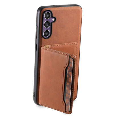 For Samsung Galaxy S24 5G Denior D13 Retro Texture Leather MagSafe Card Bag Phone Case(Brown) - Galaxy S24 5G Cases by Denior | Online Shopping South Africa | PMC Jewellery | Buy Now Pay Later Mobicred