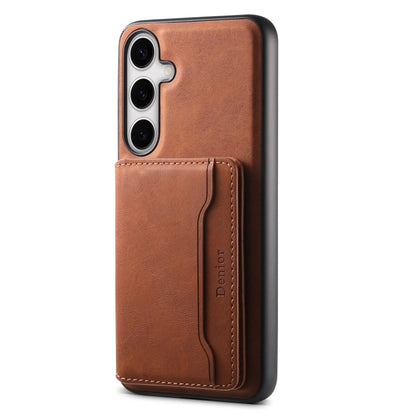 For Samsung Galaxy S24+ 5G Denior D13 Retro Texture Leather MagSafe Card Bag Phone Case(Brown) - Galaxy S24+ 5G Cases by Denior | Online Shopping South Africa | PMC Jewellery | Buy Now Pay Later Mobicred