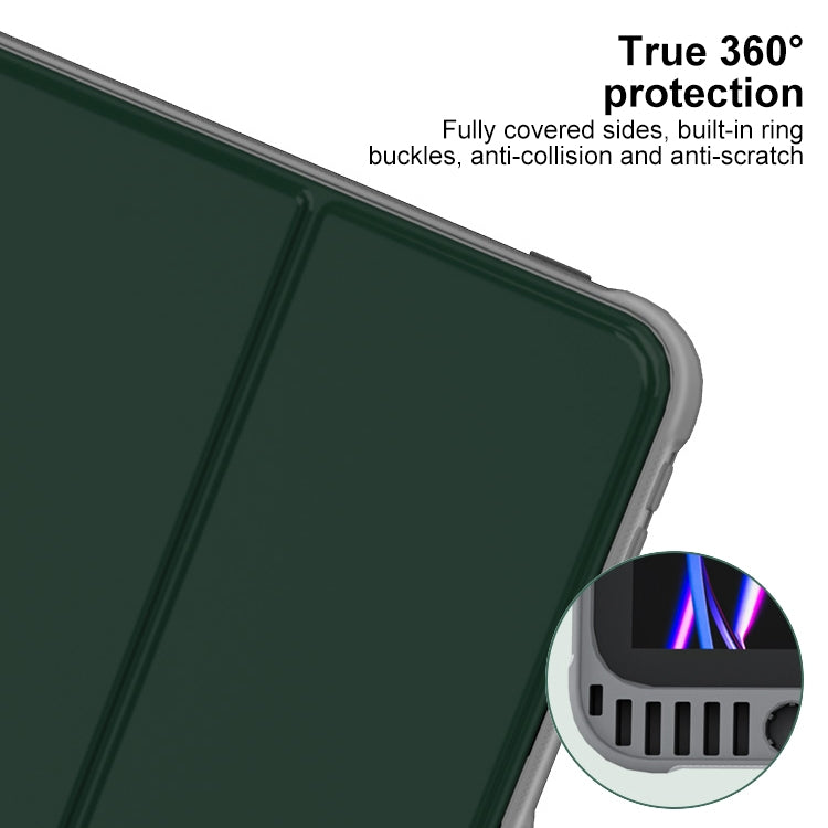 For iPad Air 11 2025 / 2024 Mutural PC Hybrid TPU Leather Smart Tablet Case(Dark Green) - iPad Air 11 2025 / 2024 Cases by Mutural | Online Shopping South Africa | PMC Jewellery | Buy Now Pay Later Mobicred