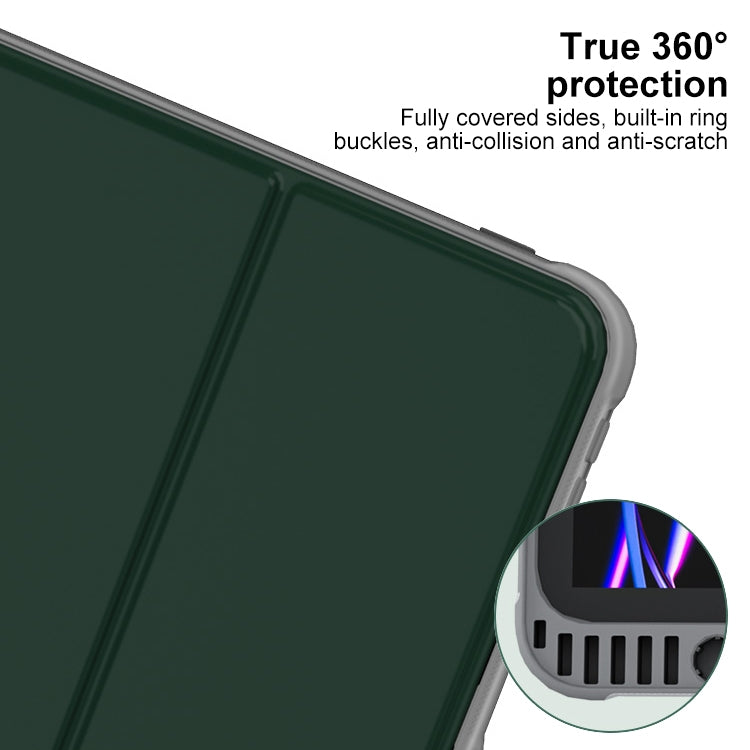 For iPad Air 13 2024 Mutural PC Hybrid TPU Leather Smart Tablet Case(Dark Green) - iPad Air 13 2024 Cases by Mutural | Online Shopping South Africa | PMC Jewellery | Buy Now Pay Later Mobicred
