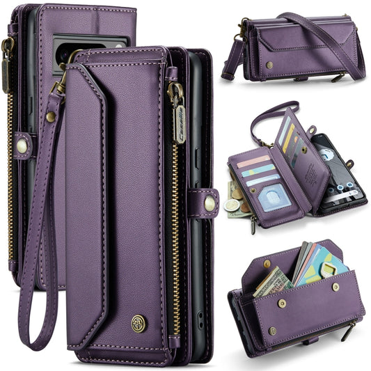 For Google Pixel 8 Pro CaseMe C36 Card Slots Zipper Wallet RFID Anti-theft Leather Phone Case(Purple) - Google Cases by CaseMe | Online Shopping South Africa | PMC Jewellery | Buy Now Pay Later Mobicred