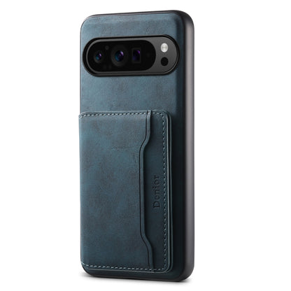 For Google Pixel 9 Pro Denior D13 Retro Texture Leather MagSafe Card Bag Phone Case(Blue) - Google Cases by Denior | Online Shopping South Africa | PMC Jewellery | Buy Now Pay Later Mobicred