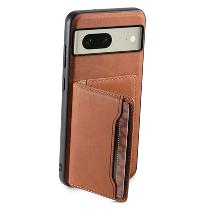 For Google Pixel 8 Denior D13 Retro Texture Leather MagSafe Card Bag Phone Case(Brown) - Google Cases by Denior | Online Shopping South Africa | PMC Jewellery | Buy Now Pay Later Mobicred