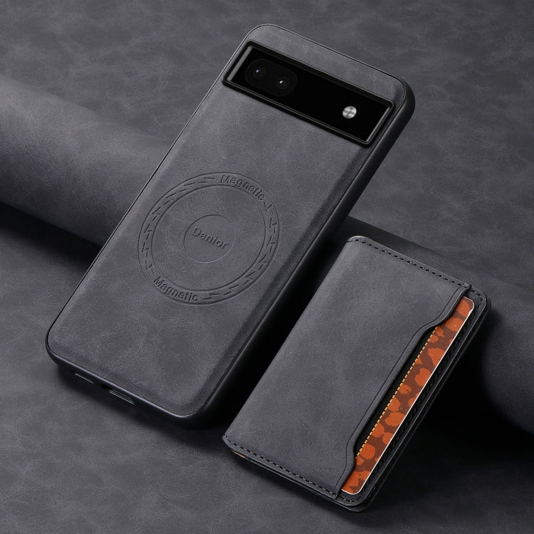 For Google Pixel 6a Denior D13 Retro Texture Leather MagSafe Card Bag Phone Case(Black) - free shipping - PMC TechLife - Order now!