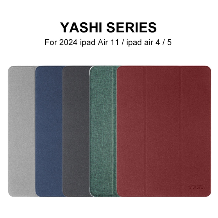 For iPad Air 13 2024 Mutural YASHI Series Tablet Leather Smart Case(Grey) - iPad Air 13 2025 / 2024 Cases by Mutural | Online Shopping South Africa | PMC Jewellery | Buy Now Pay Later Mobicred