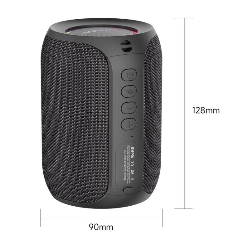 Zealot S32 Pro 15W High Power Bluetooth Speaker with Colorful Light(Black) - Desktop Speaker by ZEALOT | Online Shopping South Africa | PMC Jewellery | Buy Now Pay Later Mobicred