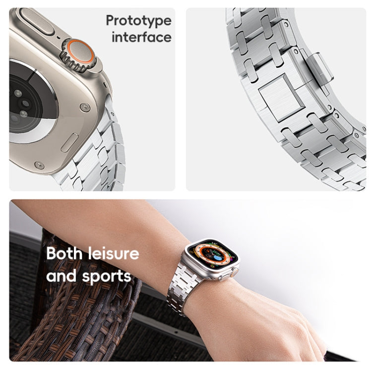 For Apple Watch 38mm PG94 Dual-link Modified Stainless Steel Watch Band(Silver) - free shipping - PMC TechLife - Order now!