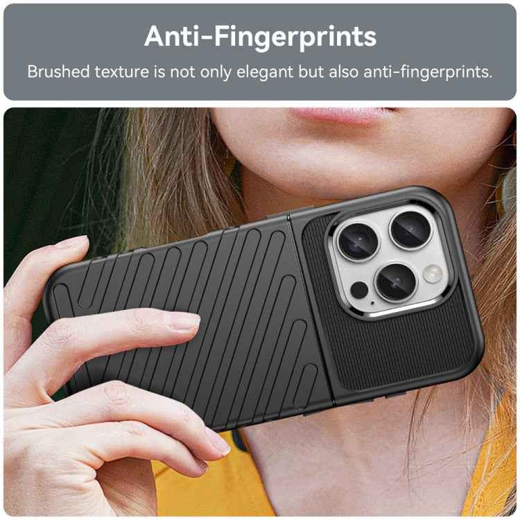 For iPhone 16 Pro Thunderbolt Shockproof Soft TPU Phone Case(Black) - iPhone 16 Pro Cases by PMC TechLife | Online Shopping South Africa | PMC TechLife | Buy Now Pay Later Mobicred