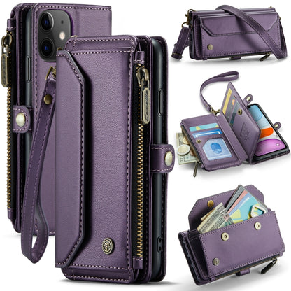 For iPhone 11 CaseMe C36 Card Slots Zipper Wallet RFID Anti-theft Leather Phone Case(Purple) - iPhone 11 Cases by CaseMe | Online Shopping South Africa | PMC Jewellery | Buy Now Pay Later Mobicred