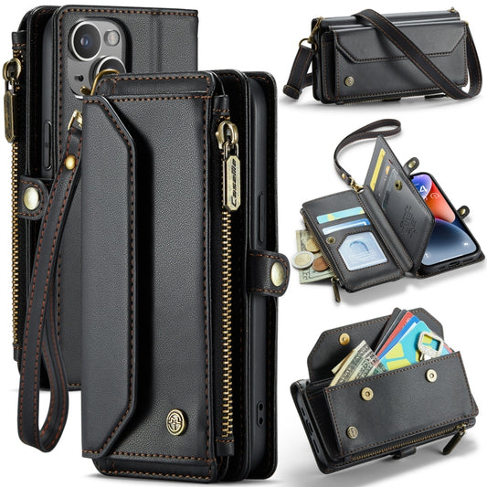 For iPhone 14 CaseMe C36 Card Slots Zipper Wallet RFID Anti-theft Leather Phone Case(Black) - iPhone 14 Cases by CaseMe | Online Shopping South Africa | PMC Jewellery | Buy Now Pay Later Mobicred