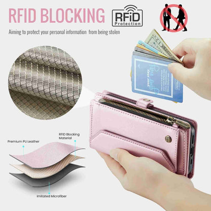 For iPhone 15 Pro CaseMe C36 Card Slots Zipper Wallet RFID Anti-theft Leather Phone Case(Pink) - iPhone 15 Pro Cases by CaseMe | Online Shopping South Africa | PMC Jewellery | Buy Now Pay Later Mobicred