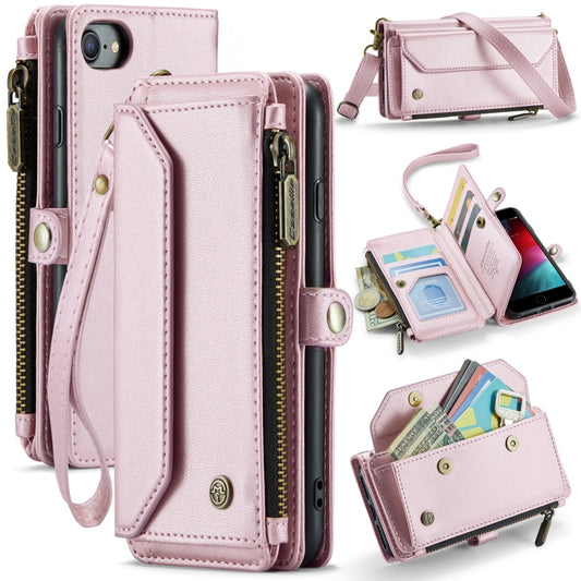 For iPhone SE 2022 / SE 2020 CaseMe C36 Card Slots Zipper Wallet RFID Anti-theft Leather Phone Case(Pink) - iPhone SE 2022 / 2020 / 8 / 7 Cases by CaseMe | Online Shopping South Africa | PMC Jewellery | Buy Now Pay Later Mobicred