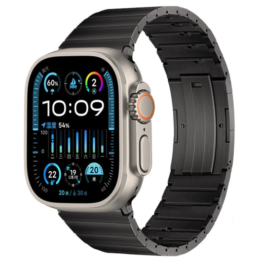 For Apple Watch Ultra 2 49mm PG65 Single Bead Bamboo Joint Spring Bars Titanium Metal Watch Band(Graphite Black) - Watch Bands by PMC Jewellery | Online Shopping South Africa | PMC Jewellery | Buy Now Pay Later Mobicred