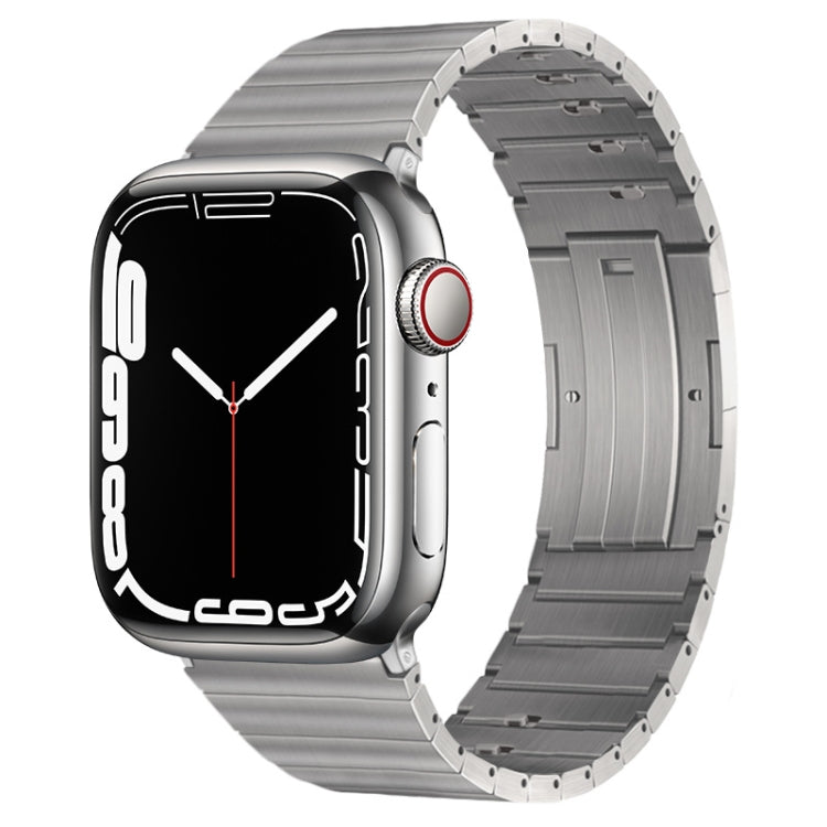 For Apple Watch Series 7 41mm PG65 Single Bead Bamboo Joint Spring Bars Titanium Metal Watch Band(Silver) - free shipping - PMc TechLife - Order now!